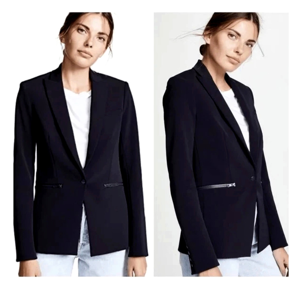 Veronica Beard 0 Iconic $645 Scuba Dickey Jacket Bi Stretch Blazer Black NWT!
